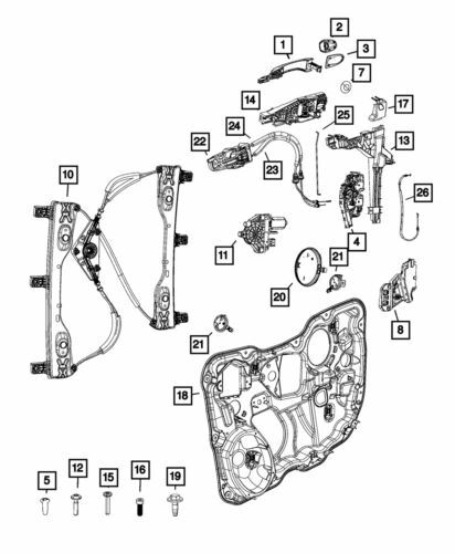 Manija de puerta exterior delantera izquierda para Jeep Cherokee 2016-2022 (P/N 1SZ26HT6AG)