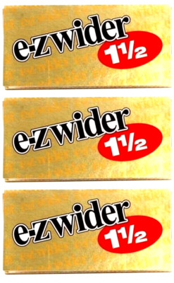 E Z Wider Rolling Papers GOLD 1 1/2 E-Z 1.5 3 Packs 100% AUTHENTIC USA SHIPPED