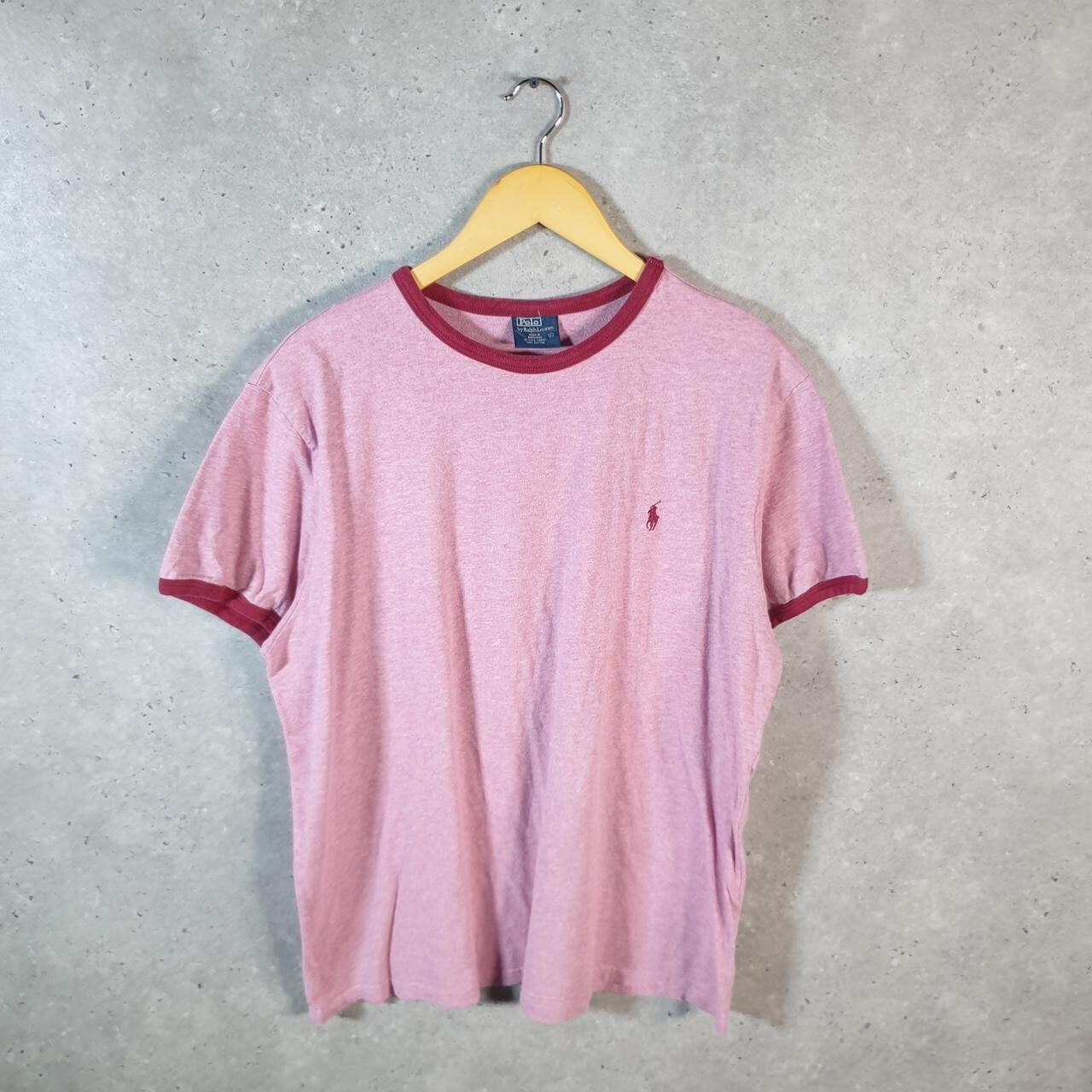 Polo Ralph Lauren vintage uomo grande rosa ricamata vestibilità classica pony