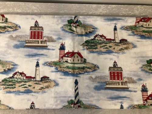 Waverly Land Ho Home Decor Fabric Lighthouses 1 Yard 54" Wide 100% Cotton Heavy - Picture 1 of 3