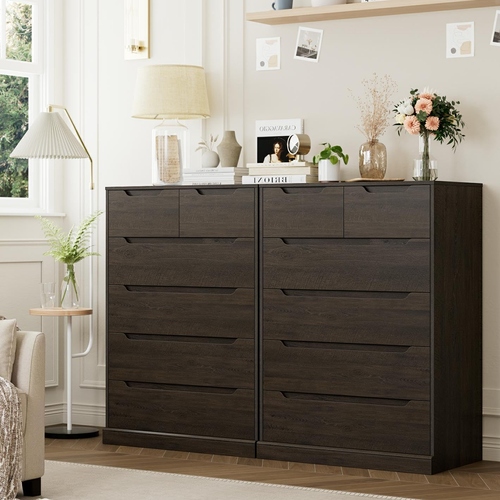 Modern 6 Drawer Dresser for Bedroom, Tall Chest of Drawers with Storage, Larg...