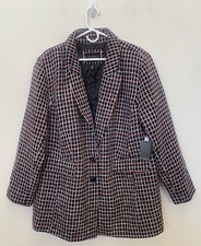 NWT Eloquii Women  s Multicolor Plaid Tweed Blazer Jacket Size 22, 125