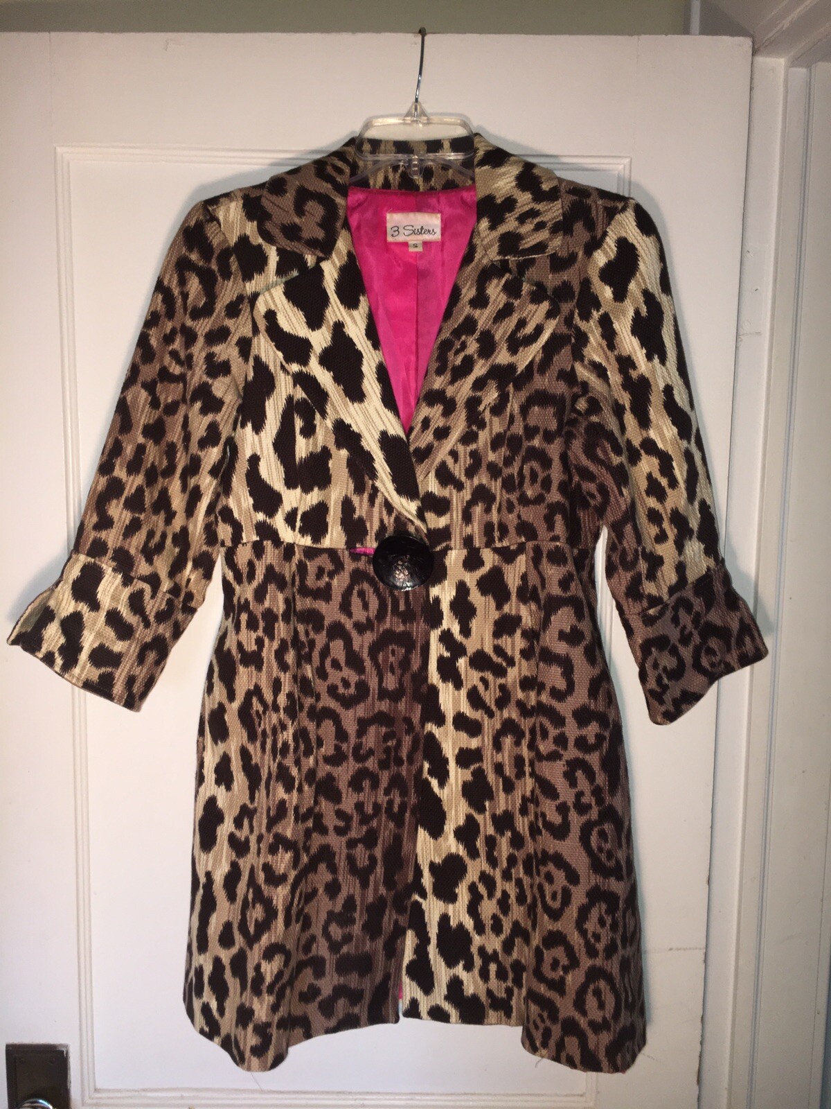 leopard print swing coat