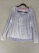 Billabong Womens Long Sleeve Shirt Large Blue Sheer Salior Crewneck 
