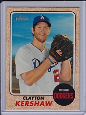 Clayton Kershaw 2017 Topps Heritage Team Name Color Swap Base Variation Dodgers