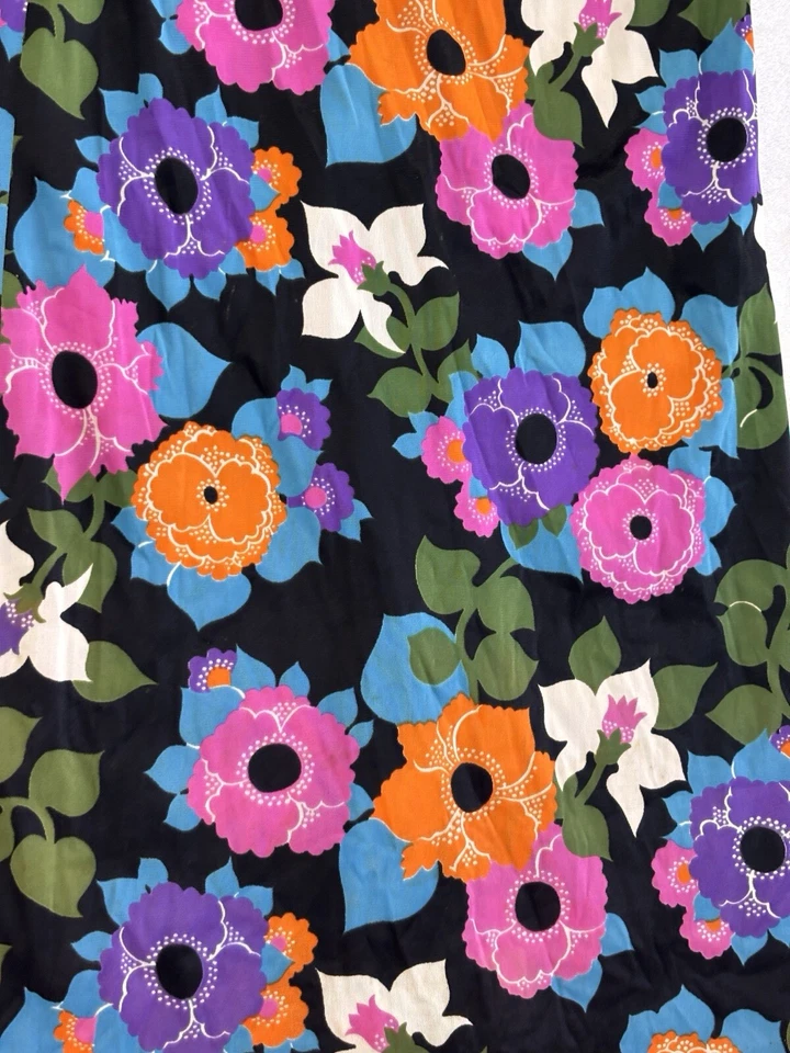 Vestido floral colorido vintage RUTH WALTER ANOS 70, 12UDE3Q1333 - Imagem 2 de 4