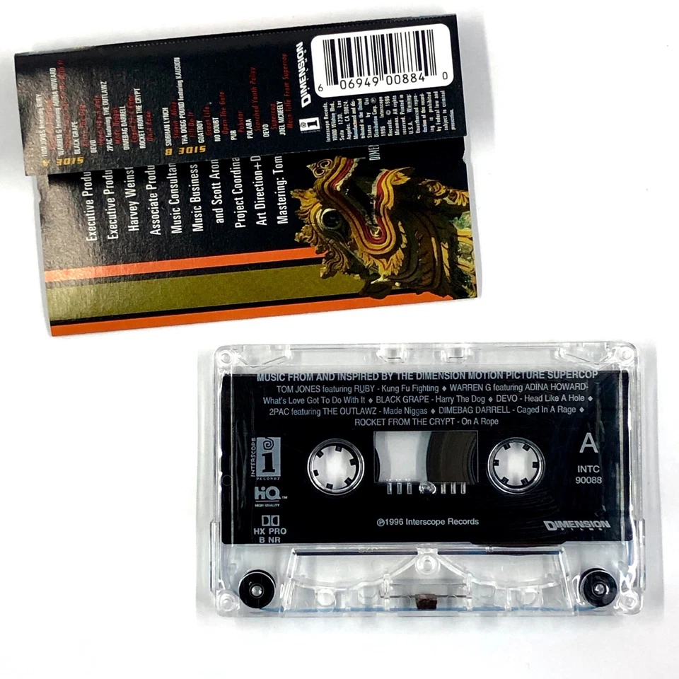 SUPERCOP Soundtrack Cassette Tape 1996 DIMEBAG DARRELL 2PAC DEVO NO DOUBT Rare - Imagem 2 de 4