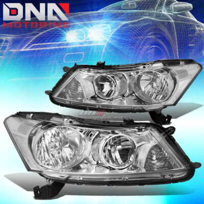 FOR 08-12 HONDA ACCORD 4D CP CHROME/CLEAR SIDE TURN SIGNAL HEADLIGHT HEAD LAMP