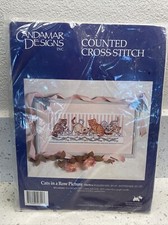 Candamar Designs Cats in a Row Counted Cross Stitch Embroidery Kit 50690 18x8