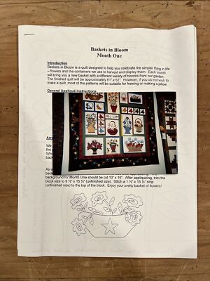 Baskets On Bloom Quilt Pattern 