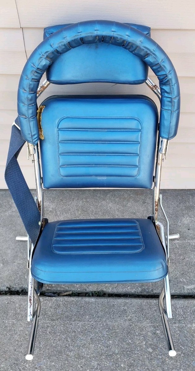 Vintage Blue Child's Car Seat 1960's 1970's For Classic Car Shows Prop  Antique