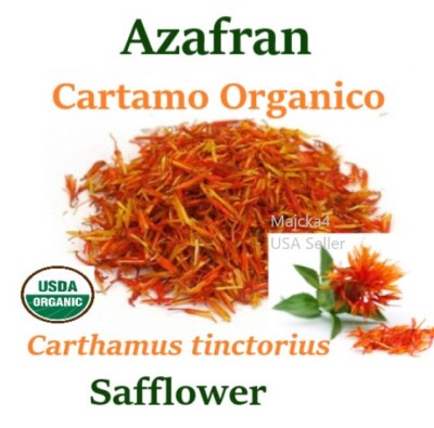 Azafran Organico Asafran 1/4 oz Carthamus tinctorius Safflower Organi