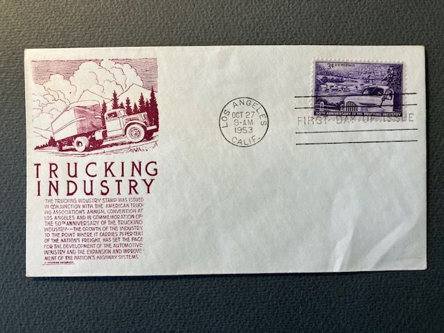 FDC, Trucking Industry, 1953 (unaddressed, Anderson cachet)