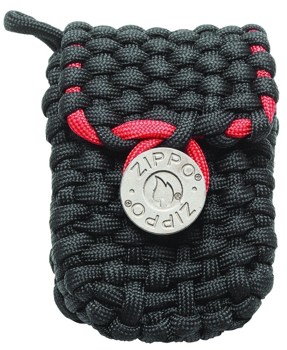 Zippo Paracord Lighter Pouch With Belt Loops, Black & Red, 40467