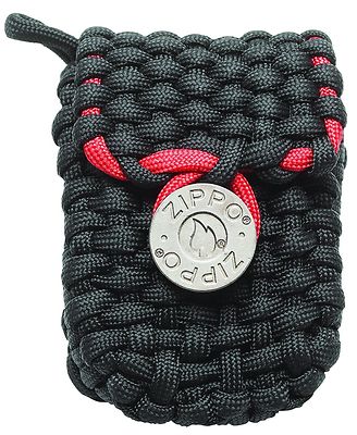 Zippo Paracord Lighter Pouch With Belt Loops, Black & Red, 40467
