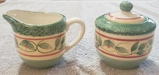 Pfaltzgraff Garden District Creamer and Sugar Bowl set with Lid