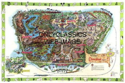 1964 DISNEYLAND CALIFORNIA DETAILED MAP 8X12 PHOTO POSTER WALT'S