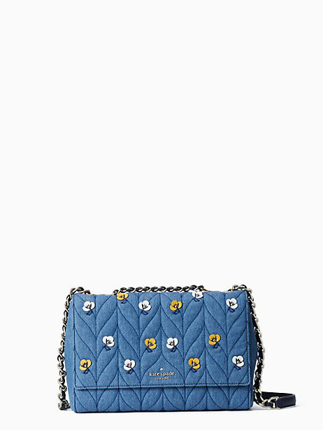 Kate Spade Emelyn Briar Lane Quilted Applique Denim Shoulder