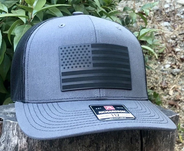 American Flag Series Hat Richardson 112 Adjustable Black Flag Custom USA