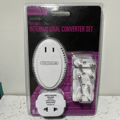 INFINITIVE 1875 WATT INTERNATIONAL CONVERTER 6-COUNT SET BRAND NEW. B1