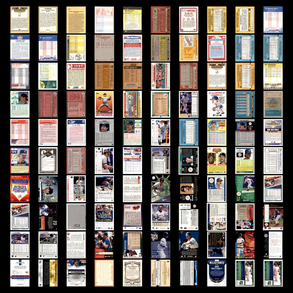 Лот из 104 бейсбольных карточек 1987 Donruss New York Yankees Don Mattingly MLB почти как новые - Изображение 2 из 4