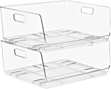 Stackable Storage Bins Open Front - Clear Storage Bins - Pantry