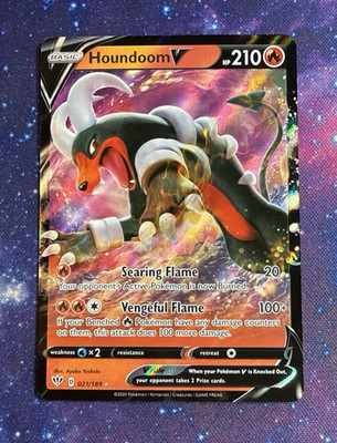 Houndoom V 21/189 Ultra Rare Full Art Darkness Ablaze Pokemon TCG NM/M