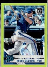 2019 Donruss Optic Reese McGuire #55 Lime Green RC