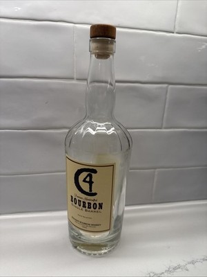C4 Bourbon Whiskey Unrinsed Empty 750ml Bottle w/ Cork