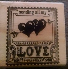 Sending All My Love Postage Wood Stamp