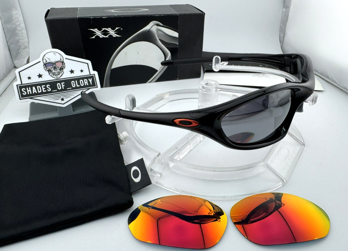 【最低値】Oakley/メンテナンス済 OAKLEY XX TWENTY JET BLACK W/ BLACK IRIDIUM RUBY SUNGLASSES 12-580