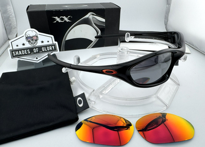OAKLEY XX TWENTY JET BLACK W/ BLACK IRIDIUM RUBY SUNGLASSES 12-580