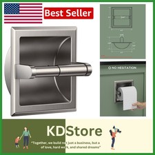 Stainless Steel Recessed Toilet Paper Holder   Space-Saving Wall Mount with D...