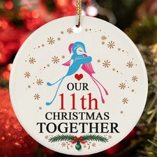 Our 11th Christmas Together Ornament Funny Bird Couple 11 Year Anniversary Gift