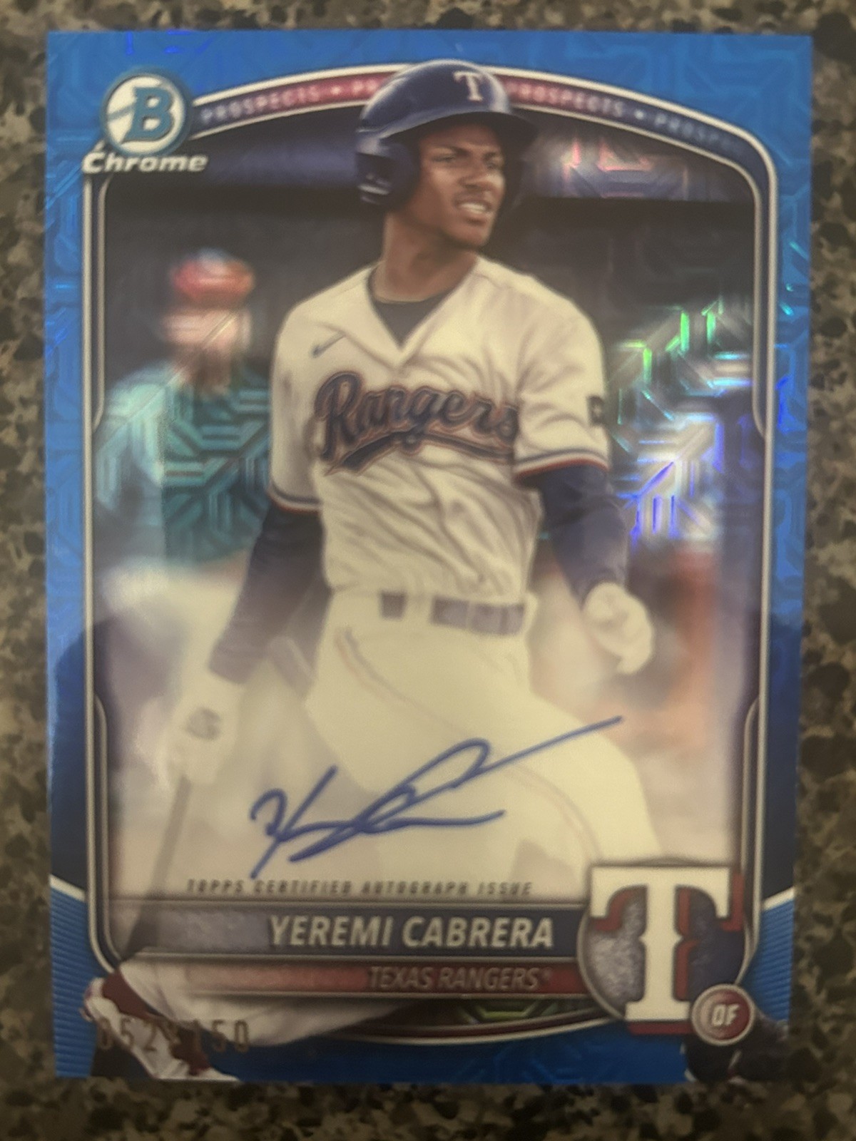 2025 Bowman Yeremi Cabrera Auto Blue Mojo Refractor /150