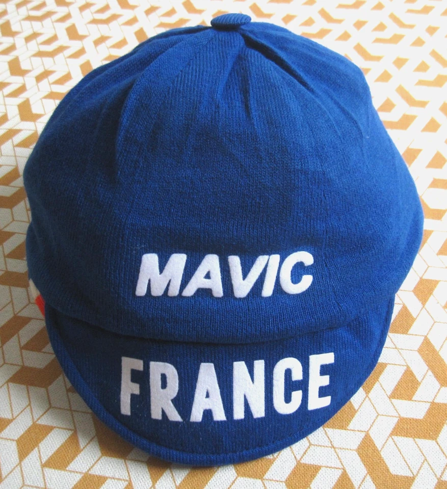 Casquette Cycliste Equipe de France Mavic 80'S Vintage vélo Cap retro cycling - Photo 1/4