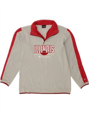 Champion Jungen Grafik Reißverschluss Ausschnitt Sweatshirt Pullover 13-14 Jahre grau BV03