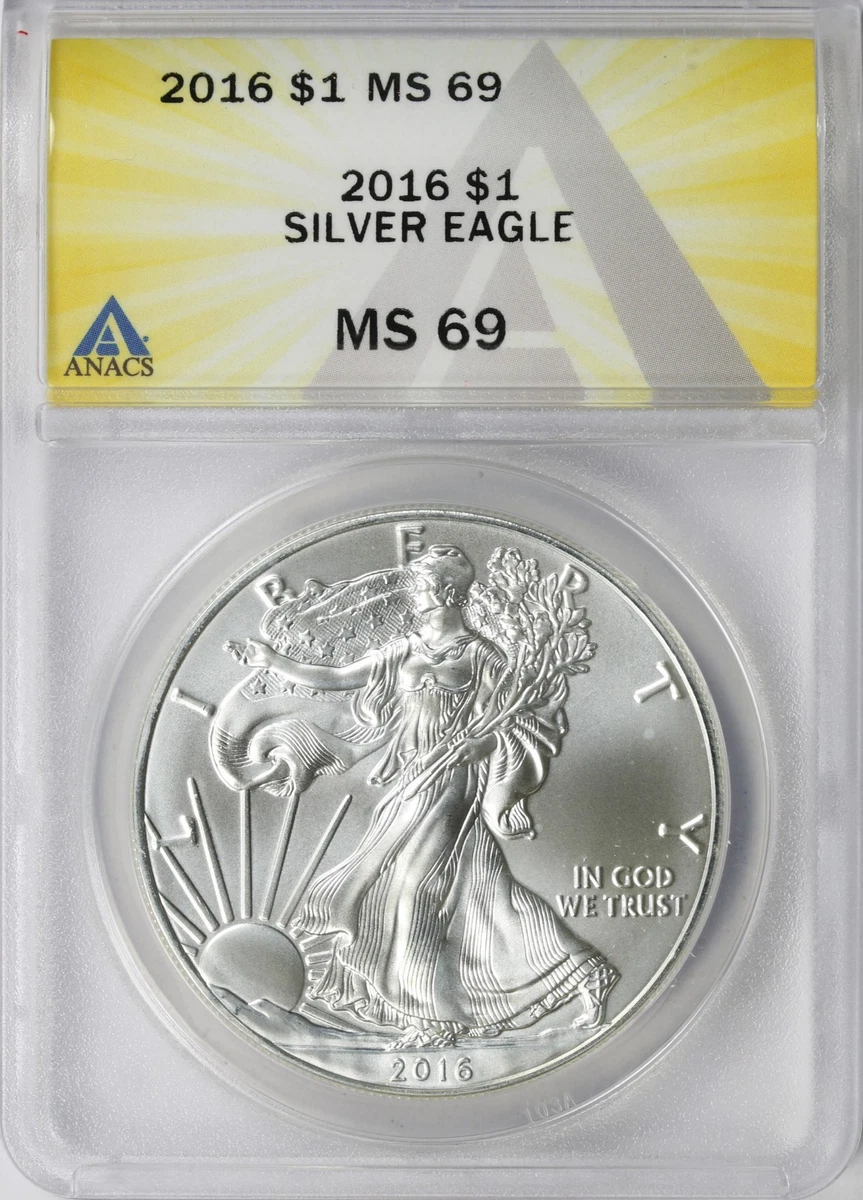 ANACS Certified American Eagle MS 69 Silver Bullion Coins for sale