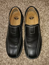 EUC Dockers Black Leather Slip On Dress Shoes Mens Size 8.5 M  8 1/2 Medium