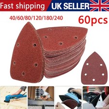 60X Mixed Mouse Sanding Sheets For Black & Decker Palm Sander Pads Sandpaper