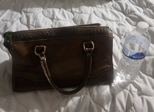 Vintage Brahmin leather Croc Handbag W/Embossed Croc Details And Logo Brown