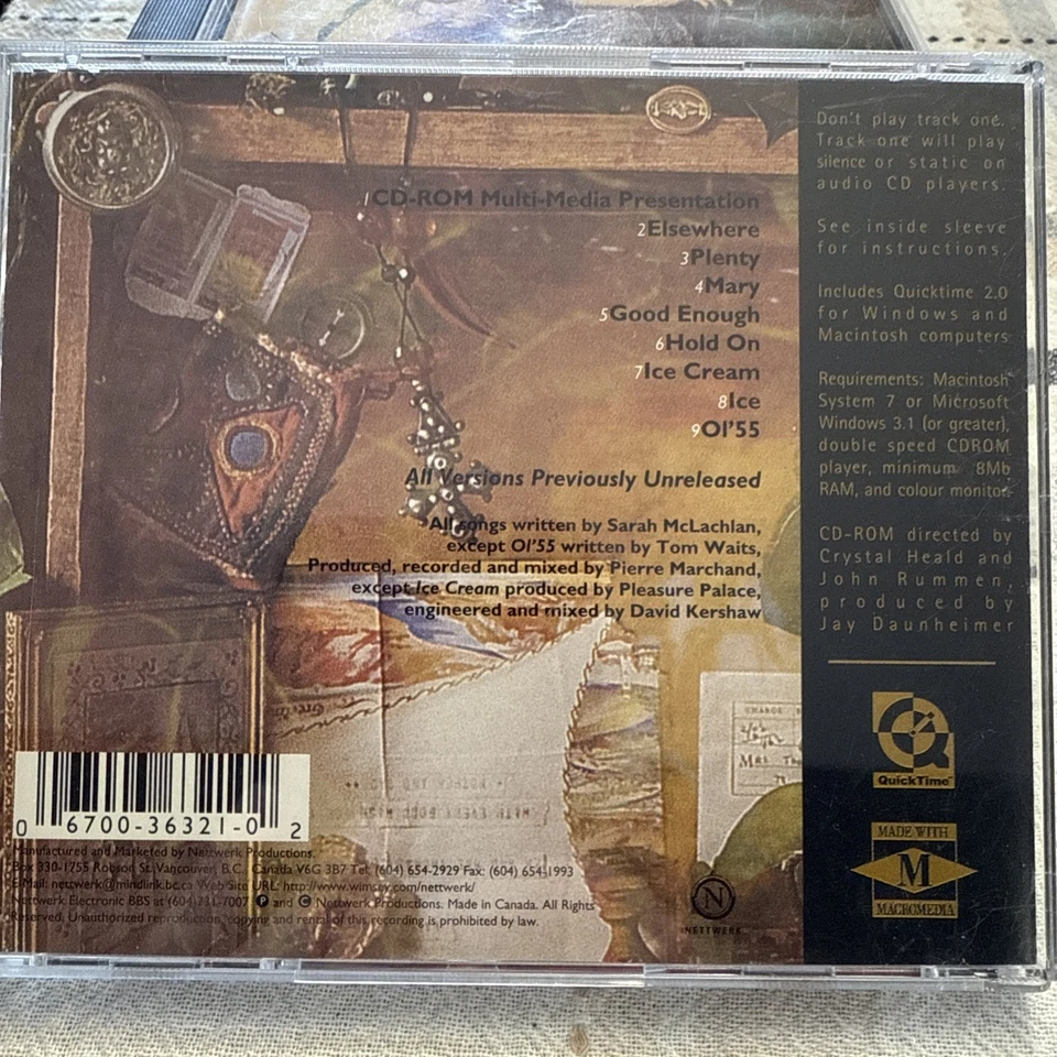 Freedom sessions by Sarah McClachlan (CD & CD-ROM, 1994) Foto 2 de 4