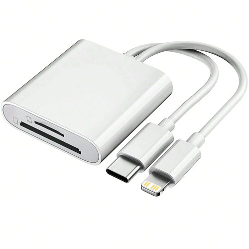 Lecteur de Carte 2 en 1, Adaptateur Carte SD/TF Lightning & USB-C, Double Emplacement - Photo 13/23