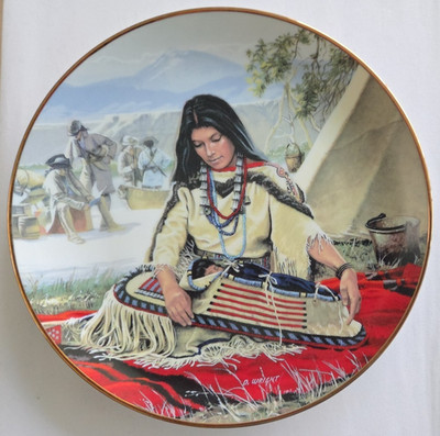 Noble American Indian Woman Collectible Plate Sacajawea by David Wright #29100