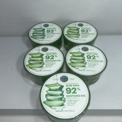 5 Sealed Nature Republic Aloe Vera 92% Soothing Gel 300 mL Each 