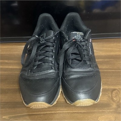 Reebok Classic Black Leather Low Top Men's Sneakers Gum Rubber Lace Up