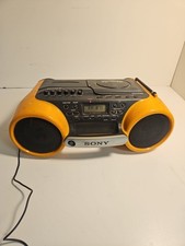 SONY CFD-980 Sports Yellow Boombox CD Cassette AM/FM Radio Vintage 1990s READ