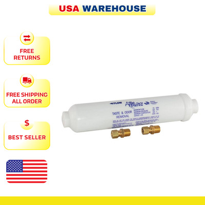 EZ-FLO Inline Water Filter Taste Odor Removal Refrigerator Ice Maker 10 Inch New