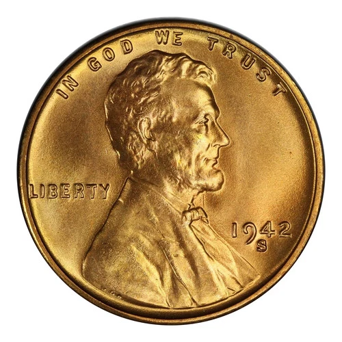 1942-S Lincoln Wheat Cent PCGS MS-67+ RD CAC