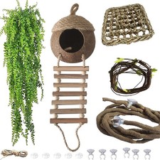 Lizard Coco Den with Ladder,5PCS Leopard Gecko Tank Accessories Reptile Terra...